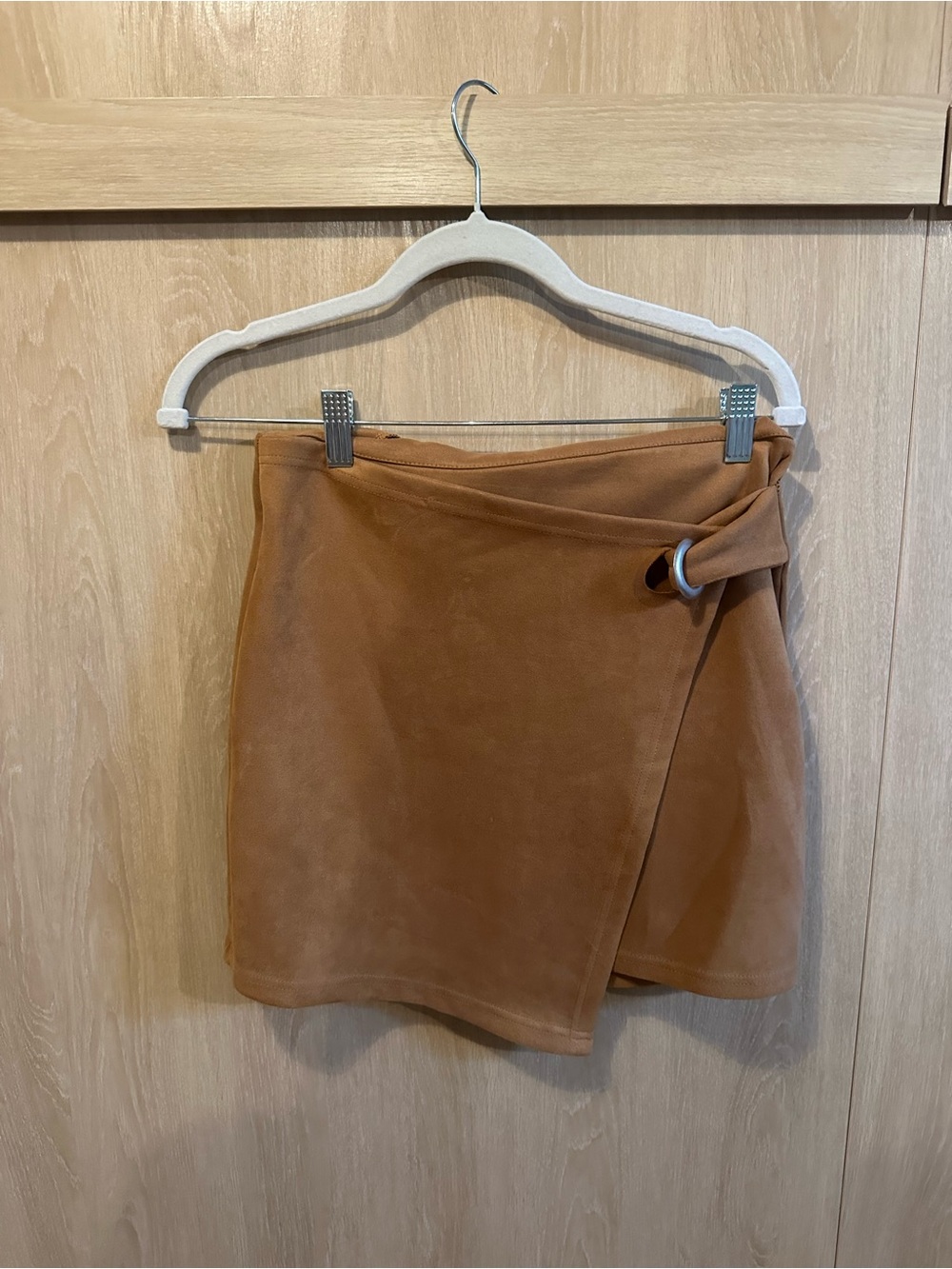 Forever 21 Faux Suede Wrap Mini Skirt - Brown